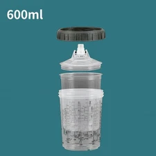 US 600ml Disposable Paint Spray Gun Cup Liner & Lid Set Car Auto Supplies