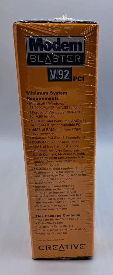 Creative Modem Blaster v.92 PCI NIB Sealed - Image 4 of 4