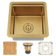 MONSINTA Gold Bar Sink Undermount, 16 Gauge Stainless Steel Workstation Sinks