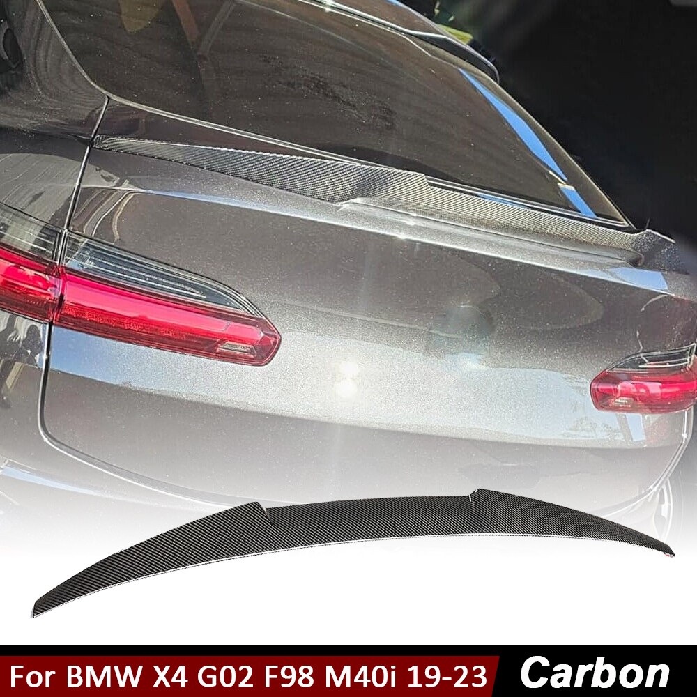 Fit For BMW X4 X4M G02 F98 2019-2023 Real Carbon Rear Trunk Spoiler Boot Wing