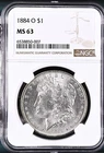 1884 O Morgan Silver Dollar ✨ Graded by NGC ✨ MS63 ✨ STUNNING SILVER COIN ✨