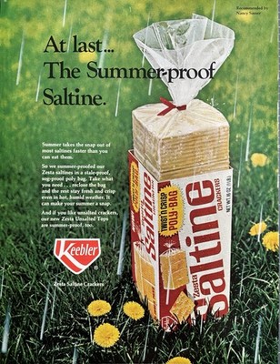 1968 Keebler Zesta Saltine Crackers Original Vintage Advertisement Print Ad