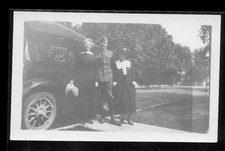 Vintage WWII Photo Soldier in Uniform Homefront Vintage Automobile 4.5 x 2.75