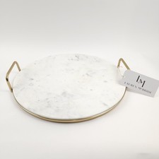 17" Marble Tray with Gold Handles by Lauren McBride