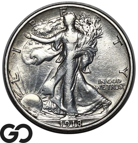 1918-S Walking Liberty Half Dollar, XF Bids 120