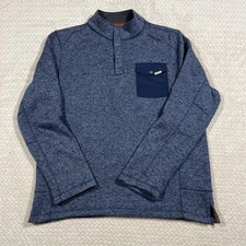 Woolrich Jacket Adult Large Blue Fleece Pullover Snap T Pocket Mens