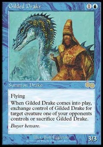 Gilded Drake - Damaged / Poor MTG Urza's Saga