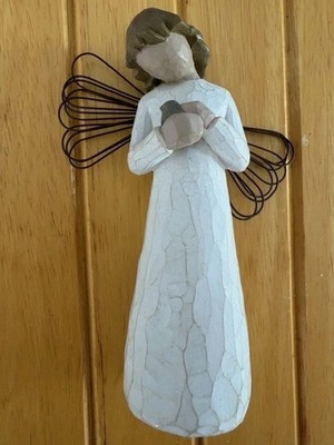 Willow Tree Demdaco Susan Lordi 1999 Engel der Heilung 5 Zoll Mädchen mit Vogel