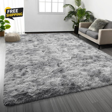 5x8 Shag Area Rug Ultra Soft Fluffy Carpet for Living Room Bedroom Light Gray