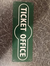 METAL SIGN TICKET OFFICE RETRO RAILWAY SIGN GREEN.