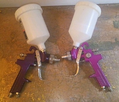 2 CENTRAL PNEUMATIC GRAVITY FEED SPRAY GUN 20 oz. HIGH VOLUME LOW PRESSURE