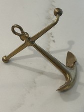 MCM Solid Brass Ships Anchor Paperweight Quality Nautical Decor 6&rdquo;