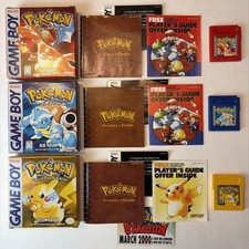 CLEAN Pokemon RED BLUE YELLOW Authentic Complete Box 1st Print Nintendo GAMEBOY