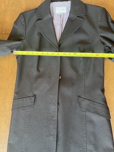 Jigsaw Black Woman Lightweight Lined Trench Coat Size 12 - Picture 7 of 10