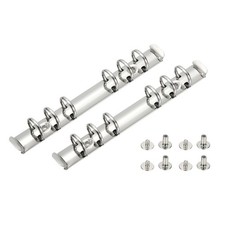 2 Set 0.8" O Ring A6 6 Hole Ring Binder Mechanisms with Switches, 20mm Silver