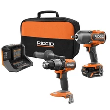 18V Brushless Cordless 2-Tool Combo Kit with High-Torque Impact Wrench, Hammer