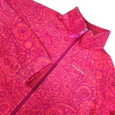 Columbia Fleece Jacket Girls Large Pink Sawyer Rapids Full Zip Pullover Preppy