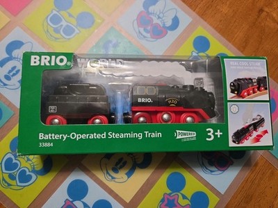 BRIO 33884 Battery Operated Steaming Train With Steam Feature New (C)