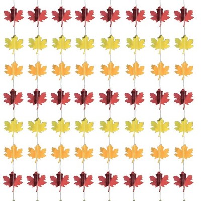 Thanksgiving Fall Leaf Hanging Garland, Assorted Colors, 80 ft Long - Ten 8ft...
