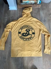 Brooklyn Brewery Yellow Black Hoodie Men’s XXL Runs Small XL Lightweight