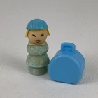 Fisher Price Little People Wooden Stewardess Flight Attendant Figure Vintage Toy