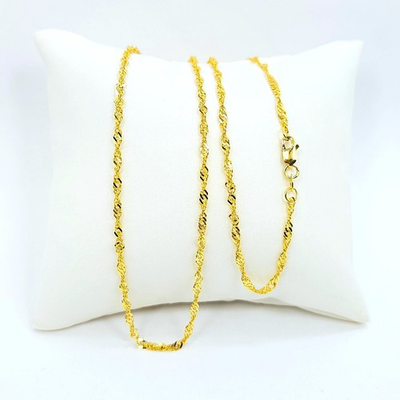 #ad 22K Solid Yellow Gold Singapore Chain Necklace 20quot; 2.15mm Genuine 916 Hallmarked $1518.75