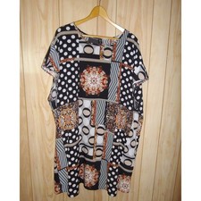 Shein Curve Boho Patchwork Relaxed Batwing Sleeve Shift Tunic Dress 22