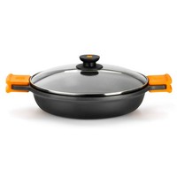 Bra Efficient | Niedriger Kochtopf Mit Glasdeckel Und Silikongriffen, 24 Cm, FüR