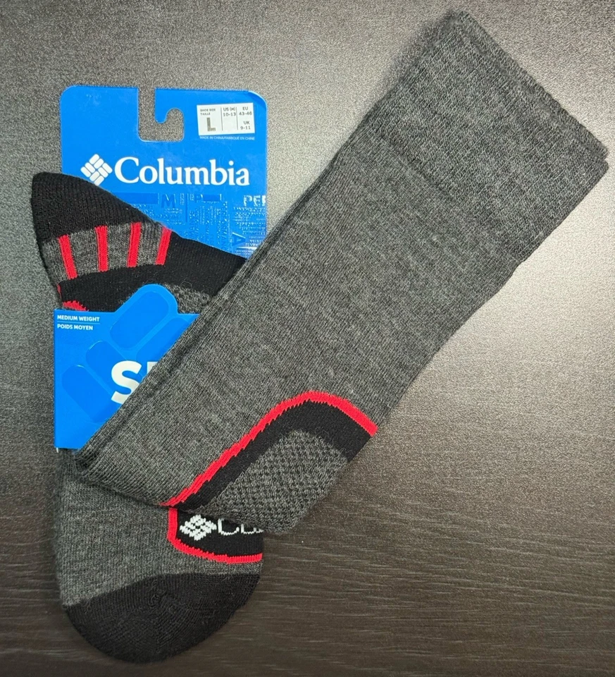 Columbia Ski Over-the-Calf Socks -Wool, Black & Red, Size L (US 10-13, EU 43-46) - Image 2 of 4