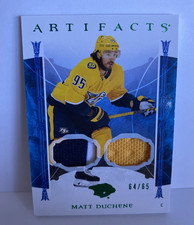 2022-23 UD Artifacts Matt Duchene #81 Emerald Material Relics /65, 3 Color Patch