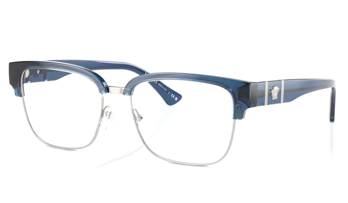 アメリカテキサスで購入した鏡 New Versace Reading Glasses MOD. 3348 5292 55-17 150 Blue &Silver