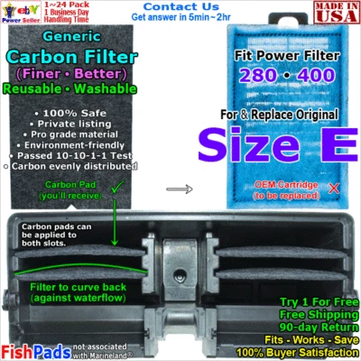GENERIC NON-OEM Generic Filters Fit Marineland non-OEM Rite-Size E Emperor 280, 400 Cartridges