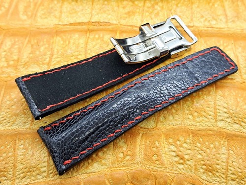 24mm/20mm Ostrich leg Leather Watch Band Bespoke Vintage Exotic Leather - Picture 3 of 15