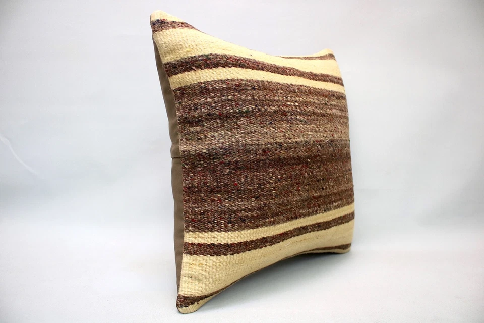 Almohada Cuadrada Kilim, 18x18 pulgadas, Cojín Decorativo, Almohada Vintage Hecha a Mano Foto 2 de 4