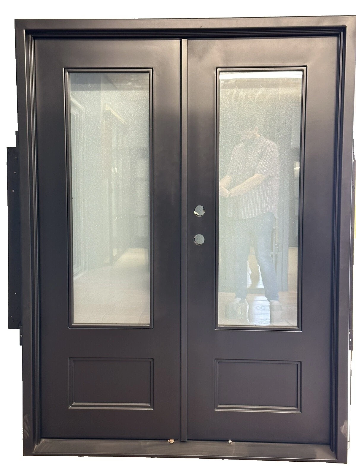 Puertas de casa puerta francesa de metal Negro