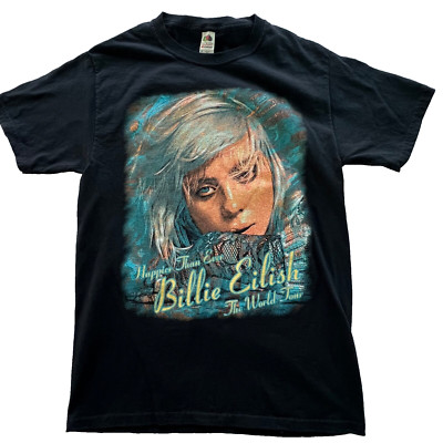 Billie Eilish Happier than Ever Tour T-Shirt Adult S black 2022 Concert Cover