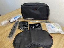 TUMI For Delta Air Lines Black Fabric Toiletry Makeup Amenity Travel Kit Bag