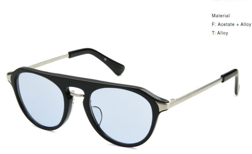 Small Black Aviator Sunglasses With Blue Lenses BOSTON CLUB Morris VI
