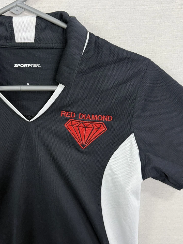 Polo Sport-Tek Rojo Diamante Personal Mujer S Negro Blanco Manga Corta Pullover Foto 3 de 4