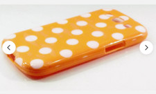 Samsung Galaxy S111 S3 Case Orange with White   Polka dots Case Skin Cover 