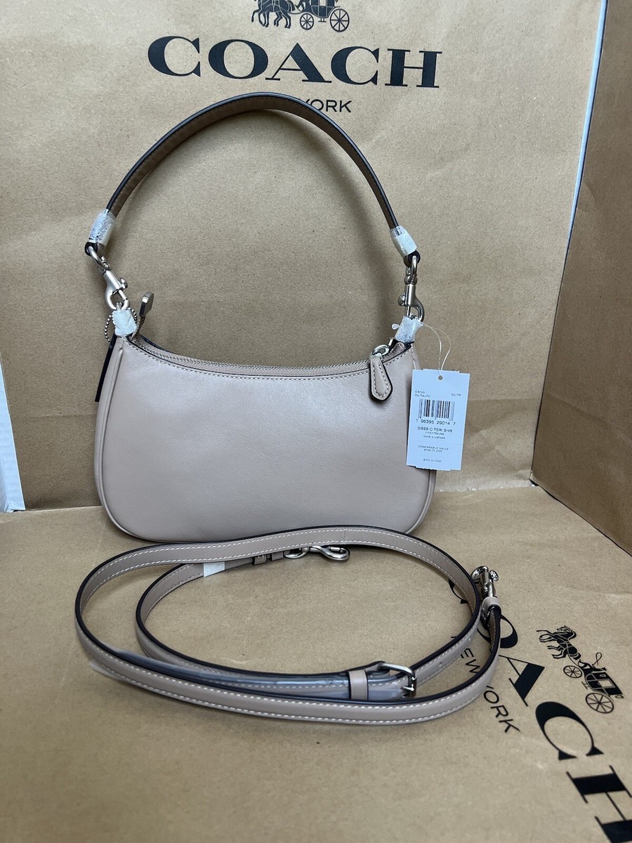 NWT Coach CR099 Teri Shoulder Bag IN Taupe Women Smooth