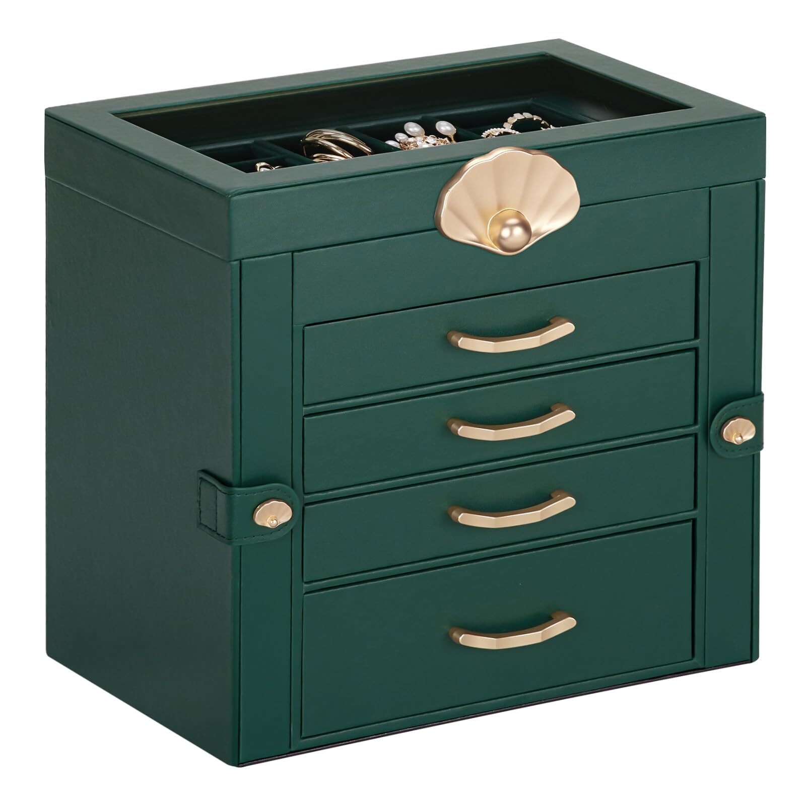 Elegant 4-Drawer Jewelry Organizer for Earrings Necklaces Perfect Gift Idea-image