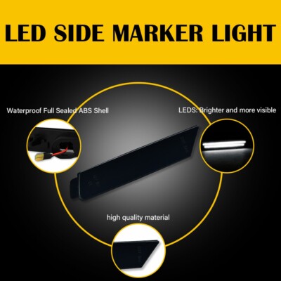 Buy Smoked Lens For 10-15 Chevy Camaro Side Marker Light Amber LED Front Bumper Lamp In Rowland - Foto 11