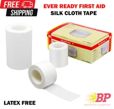 Ever Ready First Aid Adhesive Silk Cloth Tape Roll Surgical - Latex Free