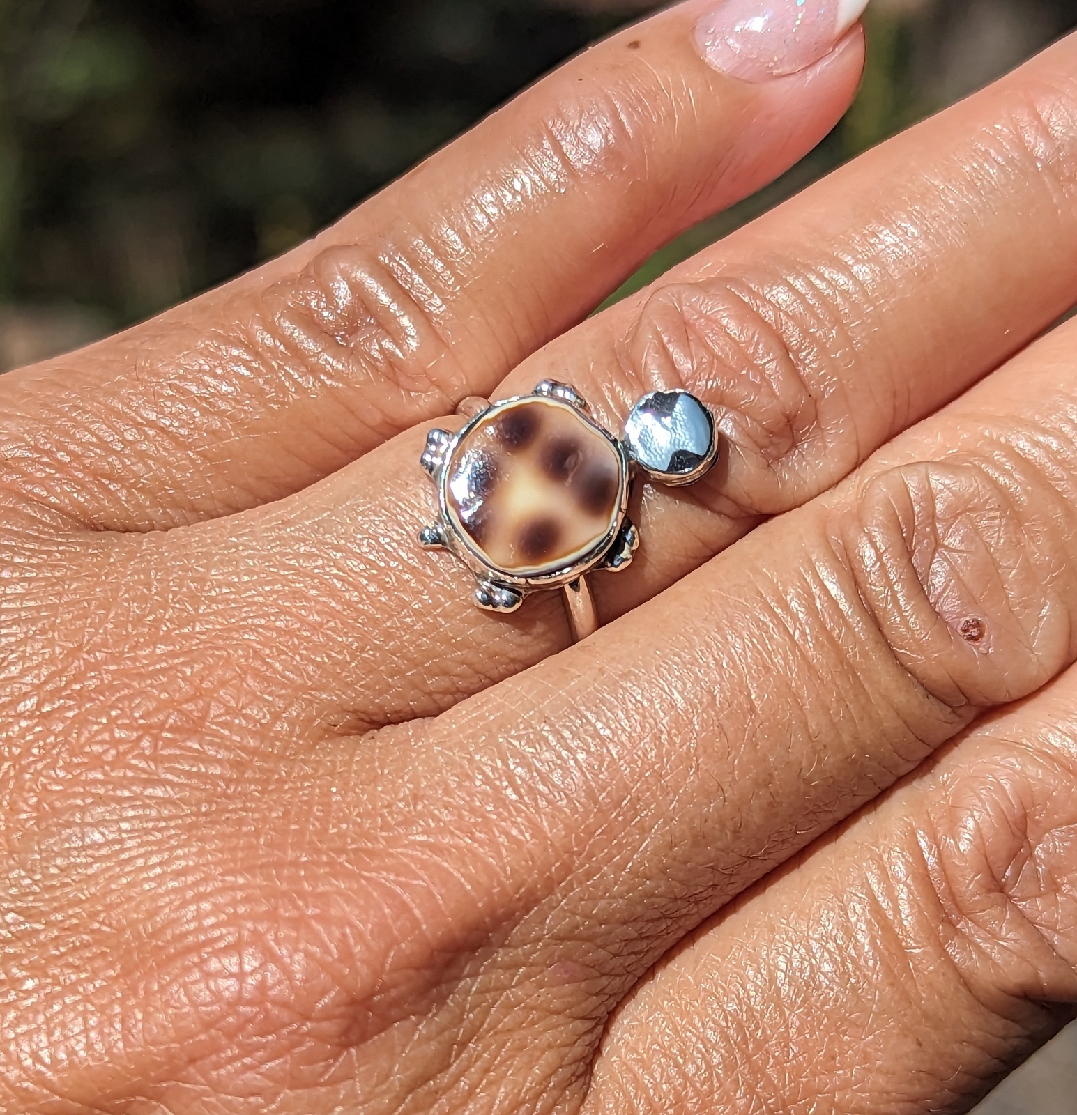 Turtle Shell Inlay Zuni Cowrie Shell Inlay Turtle Shape Rings Native American Handmade ...