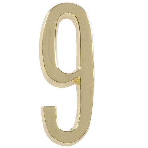 Hillman The Group 4 in. Distinctions Brass-Plated Number 9 843279