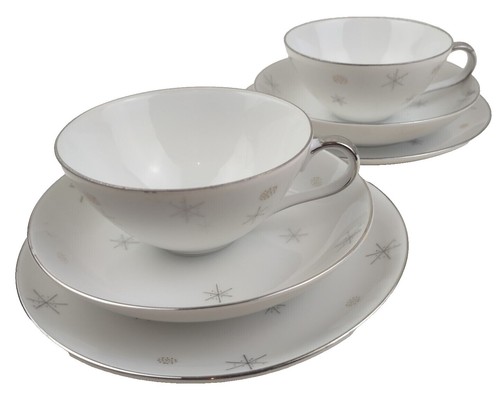 Sterling China Japan Porcelain All Gold Scalloped Set Of 4 Saucer