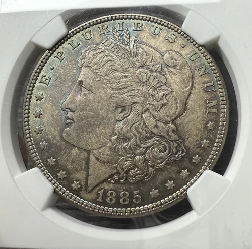1885 P Morgan Silver Dollar US $1 90% Silver Coin NGC MS63 TONED