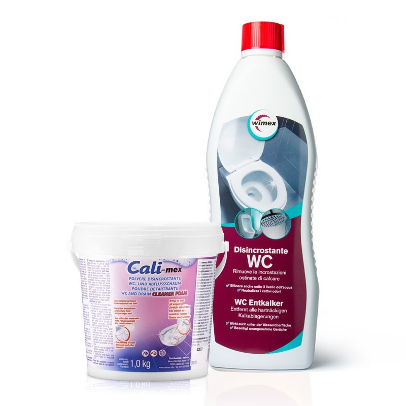 Kit Pulizia Bagno Professionale: Cali-mex 1kg + Disincrostante WC 1L