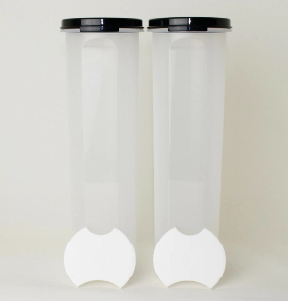 TUPPERWARE Eidgenosse RUND 2x 1,1L mit Dosierhilfe Schwarz Vorratsbehälter
